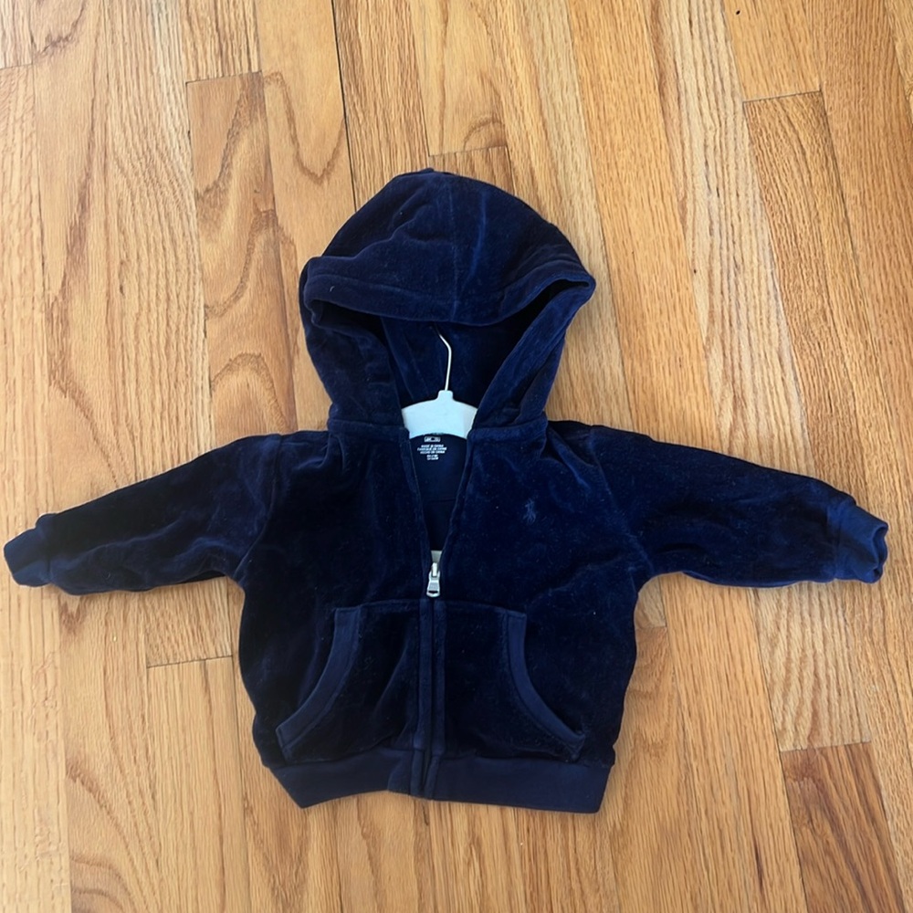 Boy Ralph Lauren Velour zip up Hoodie